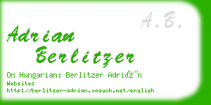 adrian berlitzer business card